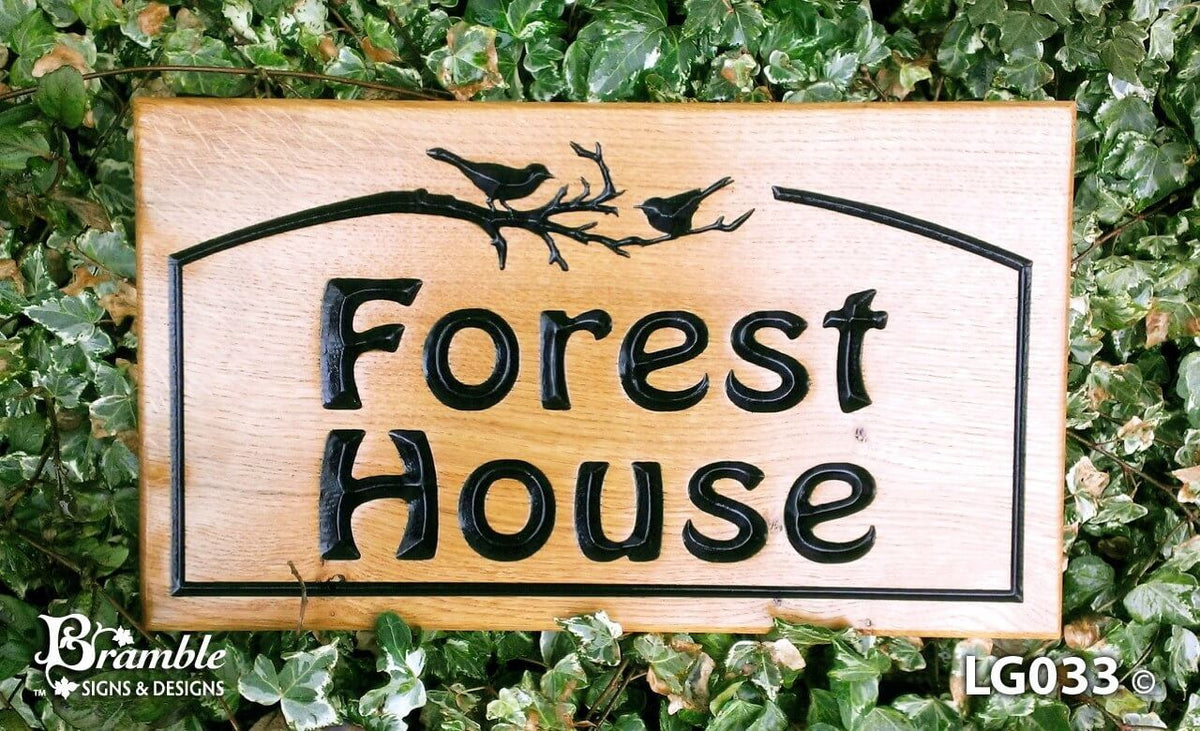 Large Oak House Sign 380x220mm - Customisable Plaque