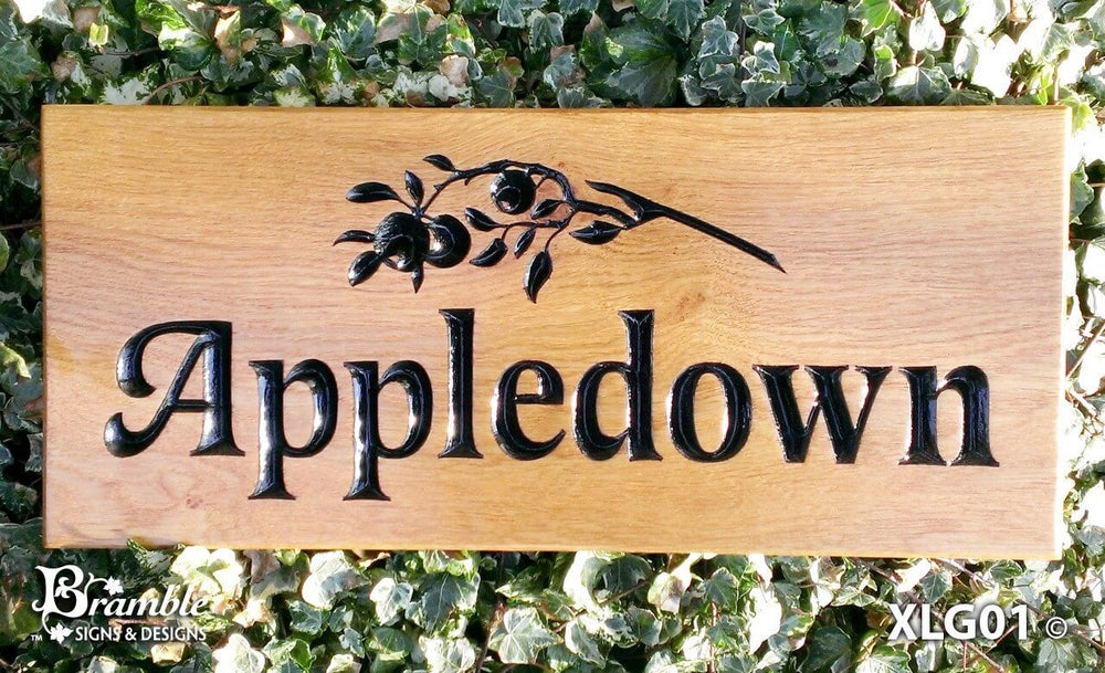 Solid Oak Extra Large House Sign 500x220mm