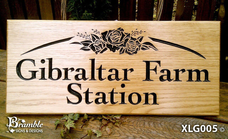 Solid Oak Extra Large House Sign 500x220mm