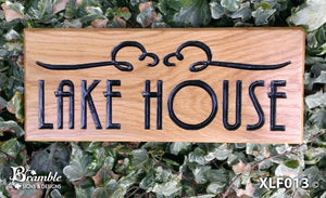 House Sign - Extra Large - 500 x 220mm - Bramble Signs Engraved Wall Mounted & Freestanding Oak House Signs, Plaques, Nameplates and Wooden Gifts FONT: DES<PMA B:ACL