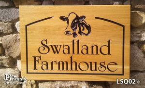 HOUSE SIGNS - LARGE SQUARE - 500 x 400mm - Bramble Signs Oak House Signs and Wooden Gifts