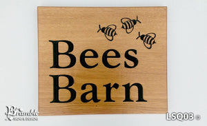 House Sign - Extra Large Square - 500 x 400mm - Bramble Signs Engraved Wall Mounted & Freestanding Oak House Signs, Plaques, Nameplates and Wooden Gifts FONT: COCHIN BOLD