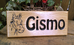 Stable Sign - Small - 265 x 110mm - Bramble Signs Engraved Wall Mounted & Freestanding Oak House Signs, Plaques, Nameplates and Wooden Gifts