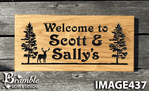 Welcome to Scott And Sallys Cottage 265x110 House Sign Plaque