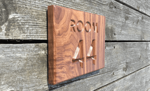 Room 44 Room Number Sign Natural Walnut Sign