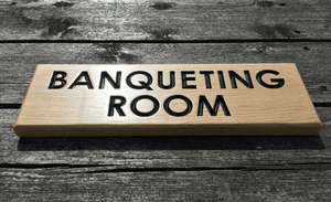 Solid Oak Rectangle Hospitalities Wooden Plaque Sign, Hotels, Restaurant, Guest House