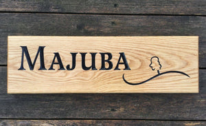 Majuba Wooden House Sign 50cm x 11cm Made From Solid Oak