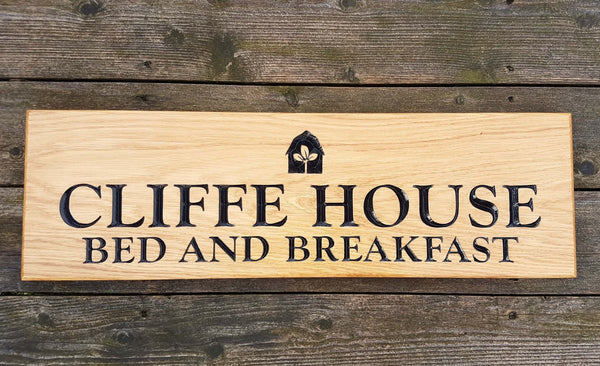 Extra Large Solid Oak House Sign 720x220mm
