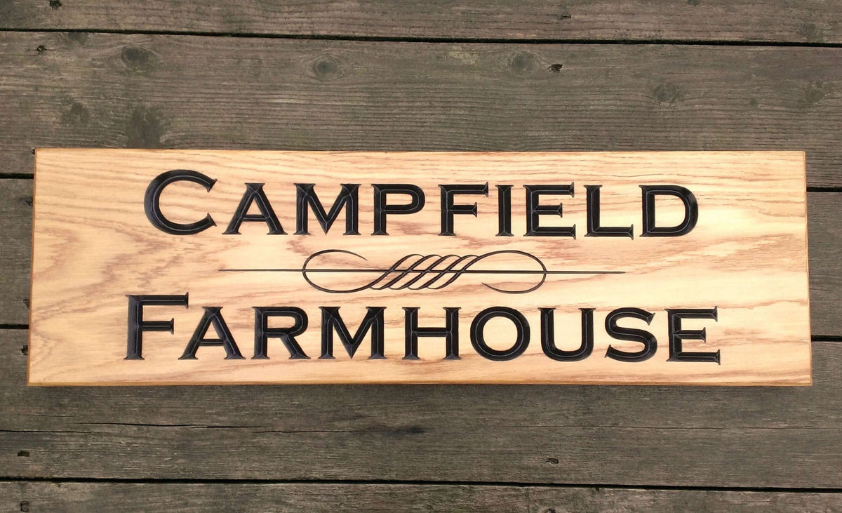 Extra Large Solid Oak House Sign 720x220mm