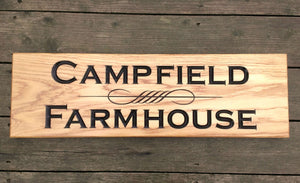 House Sign - Extra Extra Large - 720 x 220mm - Bramble Signs Engraved Wall Mounted & Freestanding Oak House Signs, Plaques, Nameplates and Wooden Gifts FONT: COPPERPLATE