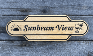 Sunbeam View Station Shaped House Sign