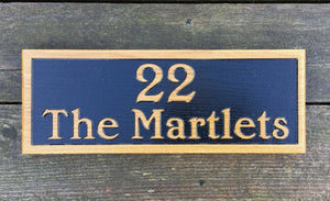 22 The Marlets Beautiful Number House Sign made from Solid Oak and Reverse engraved
