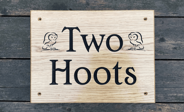 Large Square Oak House Sign 400x300mm - Visible & Elegant