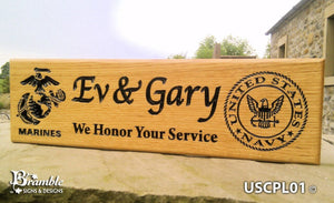 Memorial & Commemorative Plaques - Armed Forces - 380 x 110mm - Bramble Signs Engraved Wall Mounted & Freestanding Oak House Signs, Plaques, Nameplates and Wooden Gifts