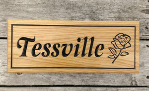Tessville Rose House Sign Custom Made FONT: LATIENNE ITALIC