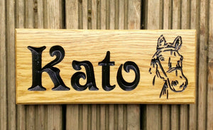 Stable Sign - Small - 265 x 110mm - Bramble Signs Engraved Wall Mounted & Freestanding Oak House Signs, Plaques, Nameplates and Wooden Gifts