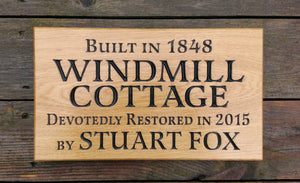 HOUSE SIGNS - LARGE - 380 x 220mm - Bramble Signs Oak House Signs and Wooden Gifts FONT: LATIENNE