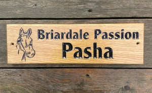 Stable Sign - Long Thin - 380 x 110mm - Bramble Signs Engraved Wall Mounted & Freestanding Oak House Signs, Plaques, Nameplates and Wooden Gifts
