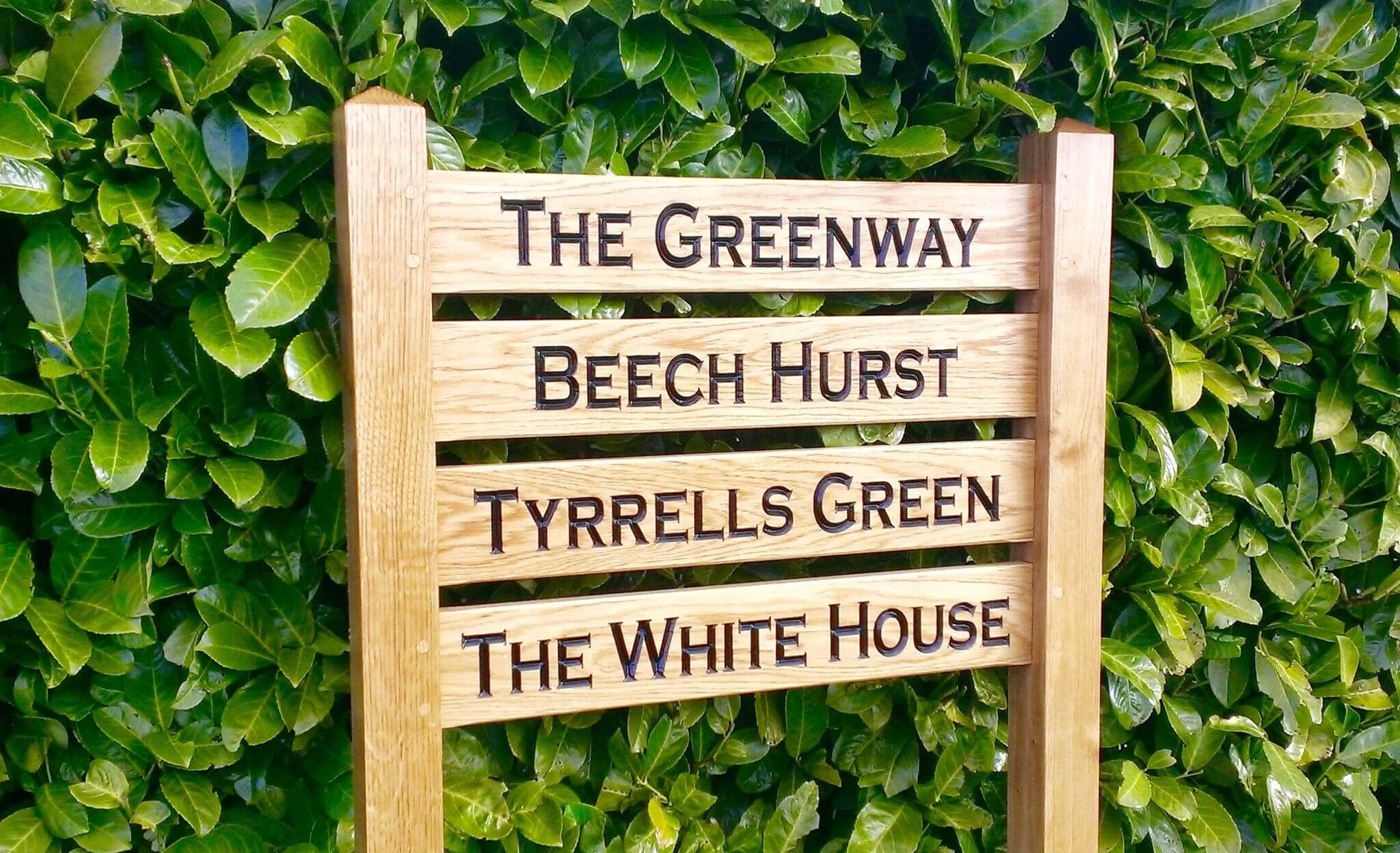 Custom Ladder Signs Custom Oak Ladder Signs | Bespoke Wayfinding