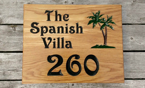 House Sign - Extra Large Square - 500 x 400mm - Bramble Signs Engraved Wall Mounted & Freestanding Oak House Signs, Plaques, Nameplates and Wooden Gifts FONT: VICTORIAN