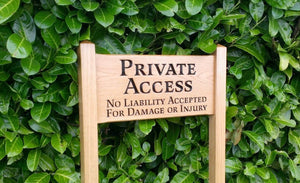 Medium Ladder Sign private access and a scroll