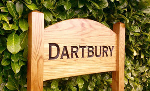 Ladder Sign - Extra Large Shaped - 720 x 400mm - Posts 70 x 70 x 1520mm - Bramble Signs Engraved Wall Mounted & Freestanding Oak House Signs, Plaques, Nameplates and Wooden Gifts