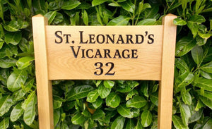 Medium Ladder Sign st leonards vicarage and number 32