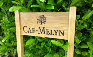 Medium Ladder Sign engraved with a name and apple tree