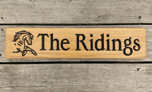 Stable Sign - Longer Thin - 500 x 110mm - Bramble Signs Engraved Wall Mounted & Freestanding Oak House Signs, Plaques, Nameplates and Wooden Gifts