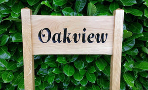 Medium Ladder Sign with oak view engraved on it