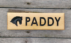 Stable Sign - Small Thin - 265 x 80mm - Bramble Signs Engraved Wall Mounted & Freestanding Oak House Signs, Plaques, Nameplates and Wooden Gifts