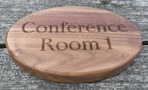 Solid Black American Walnut Conference room sign for Hotels, Offices, Workplaces