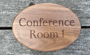 Conference Room Hospitality Solid Walnut Oval Sign