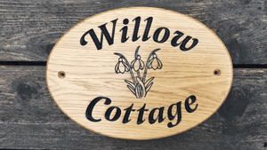 Willow Cottage Oval House sign