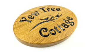 Yew Tree Cottage 35x25cm Solid Oak Prime grade House Signs
