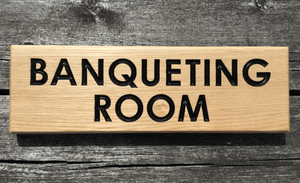 Banqueting Room Solid Oak Hotel Sign